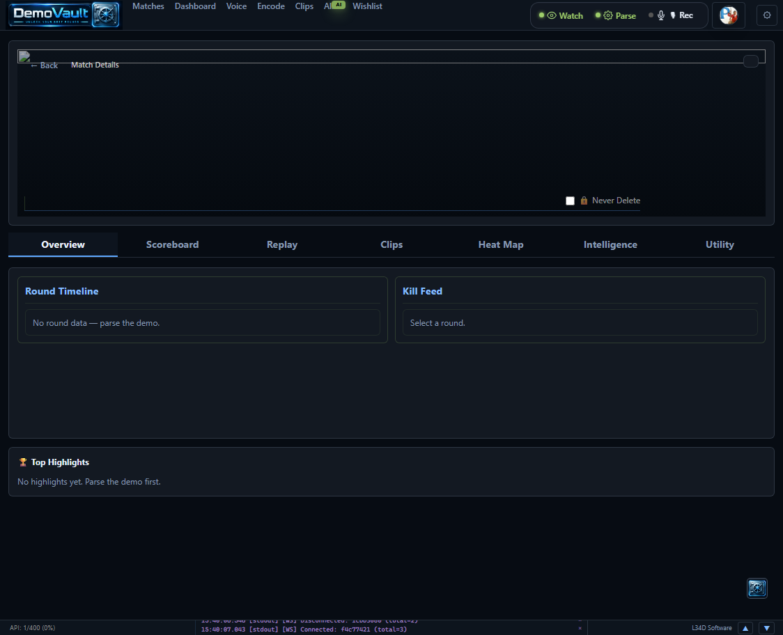 DemoVault match production tools